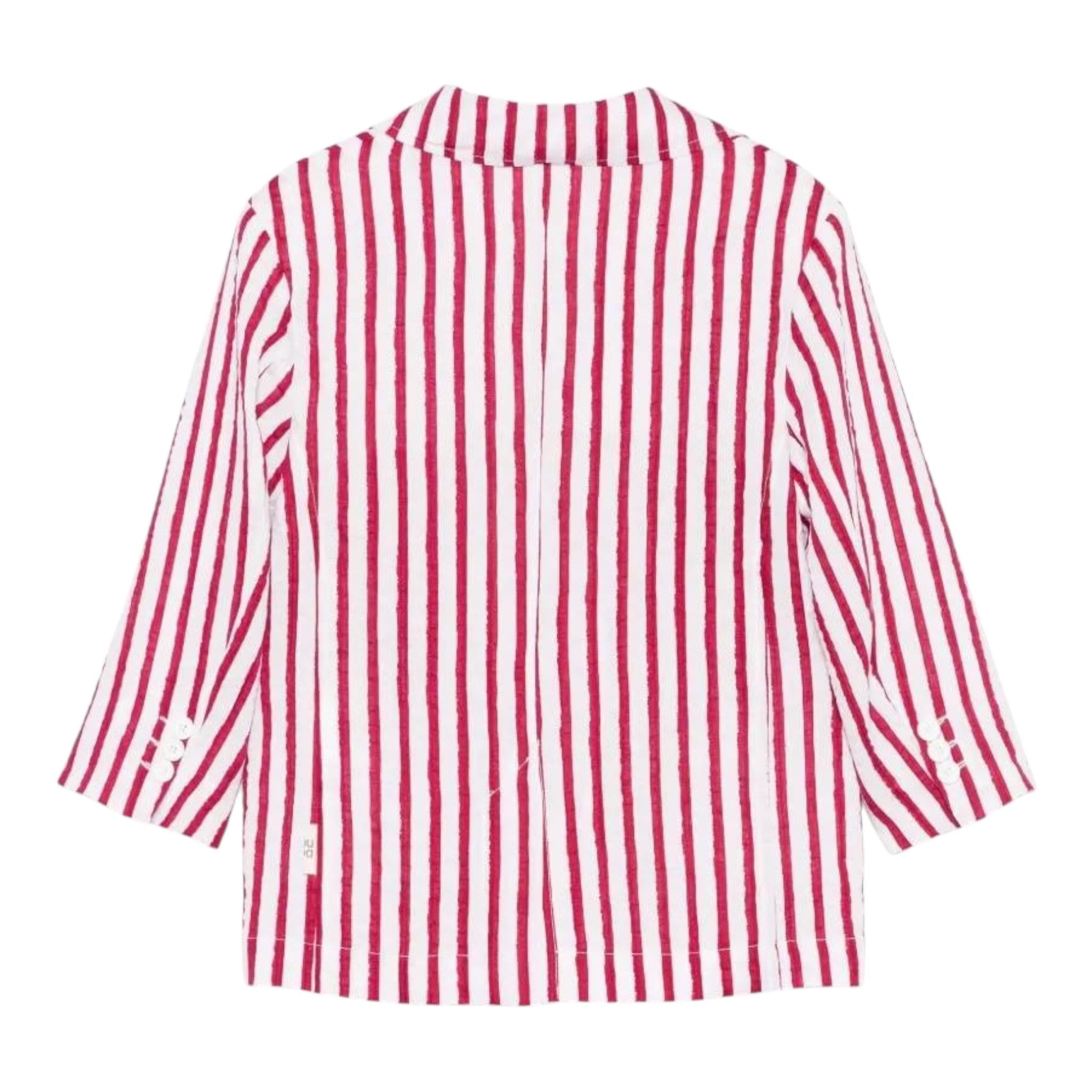 Dou Dou Giacca Tinta Unita con Fantasia A Righe per Bambina DW2P34X BIANCO DOU DOU 