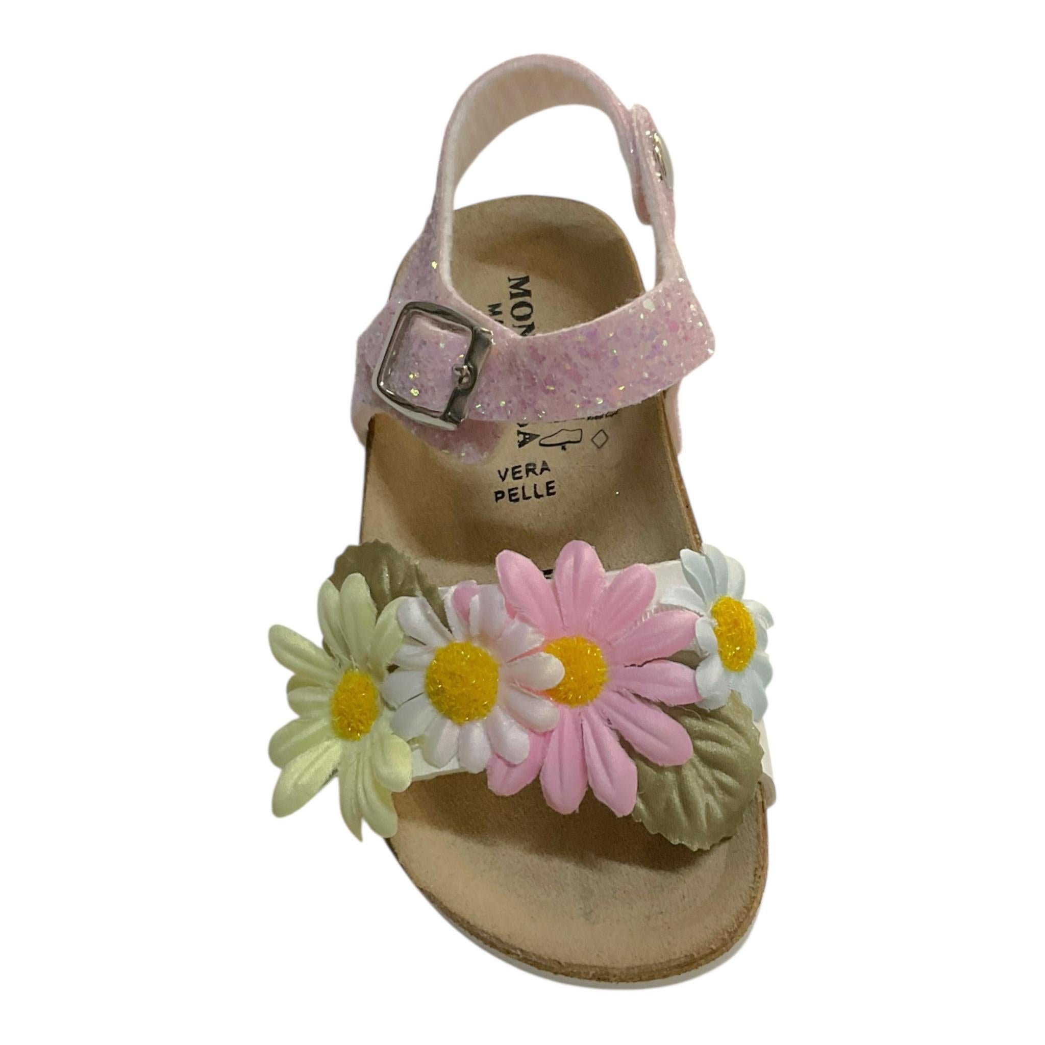 Monnalisa Sandali Bicolore con Applicazioni per Bambina 83E014J BIANCO/ROSA MONNALISA 