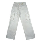 Manila Grace Jeans Tinta Unita con Tasconi per Bambina MG2698 PANNA MANILA GRACE 