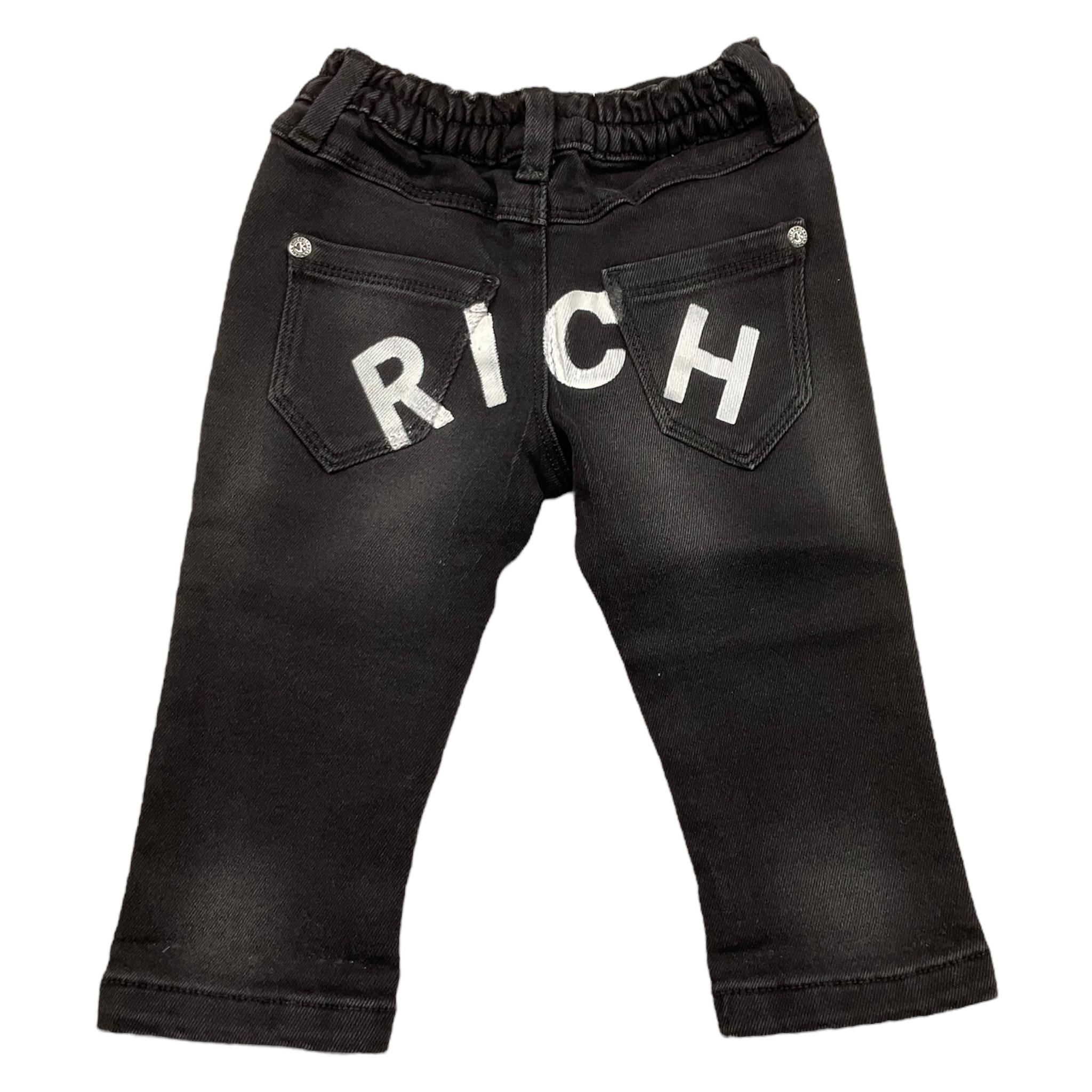 JOHN RICHMOND jeans tinta unita con stampa Nero per Neonato RIA24029JE NERO JOHN RICHMOND 