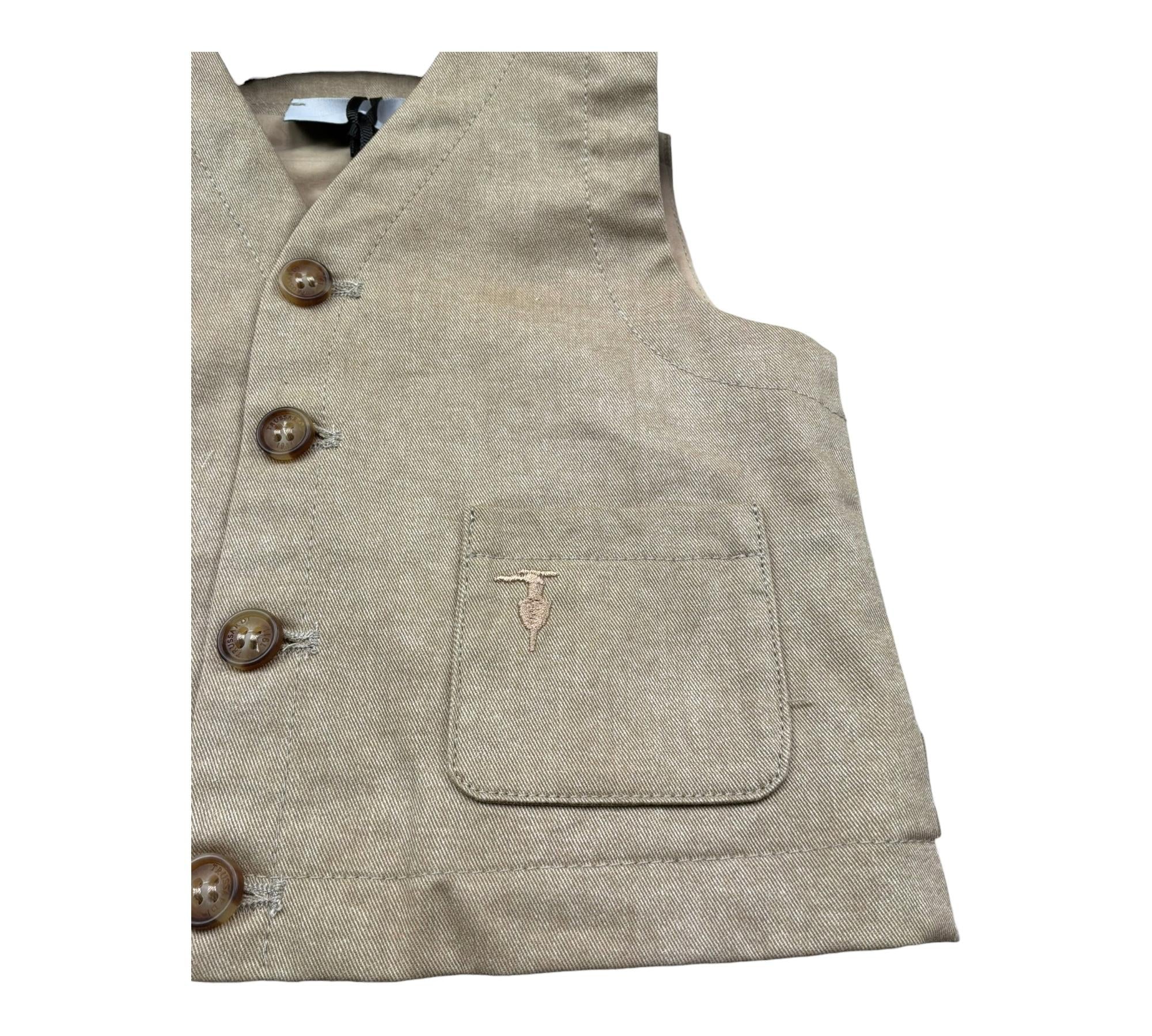 Trussardi Gilet Tinta Unita con Taschini per Neonato TIP26057GT BEIGE TRUSSARDI 