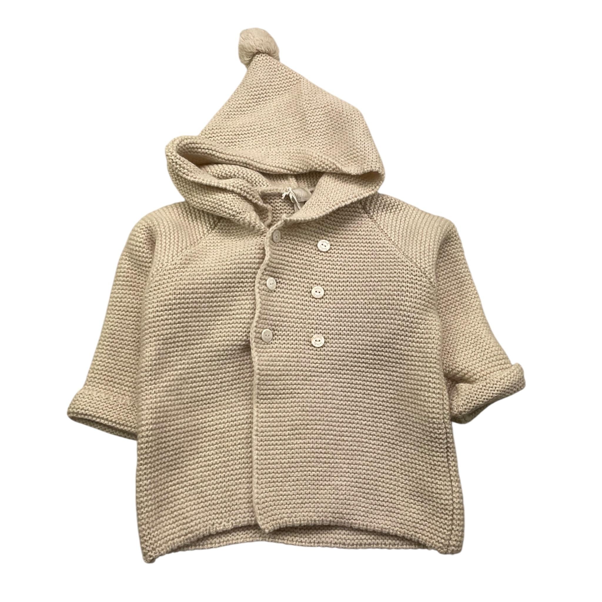 LALALU' cardigan tinta unita con cappuccio Panna per Neonato GBL02H PANNA LALALU' 