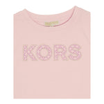 Michael Kors T-Shirt Girocollo Tinta Unita con Stampa per Bambina R30319 ROSA MICHAEL KORS 