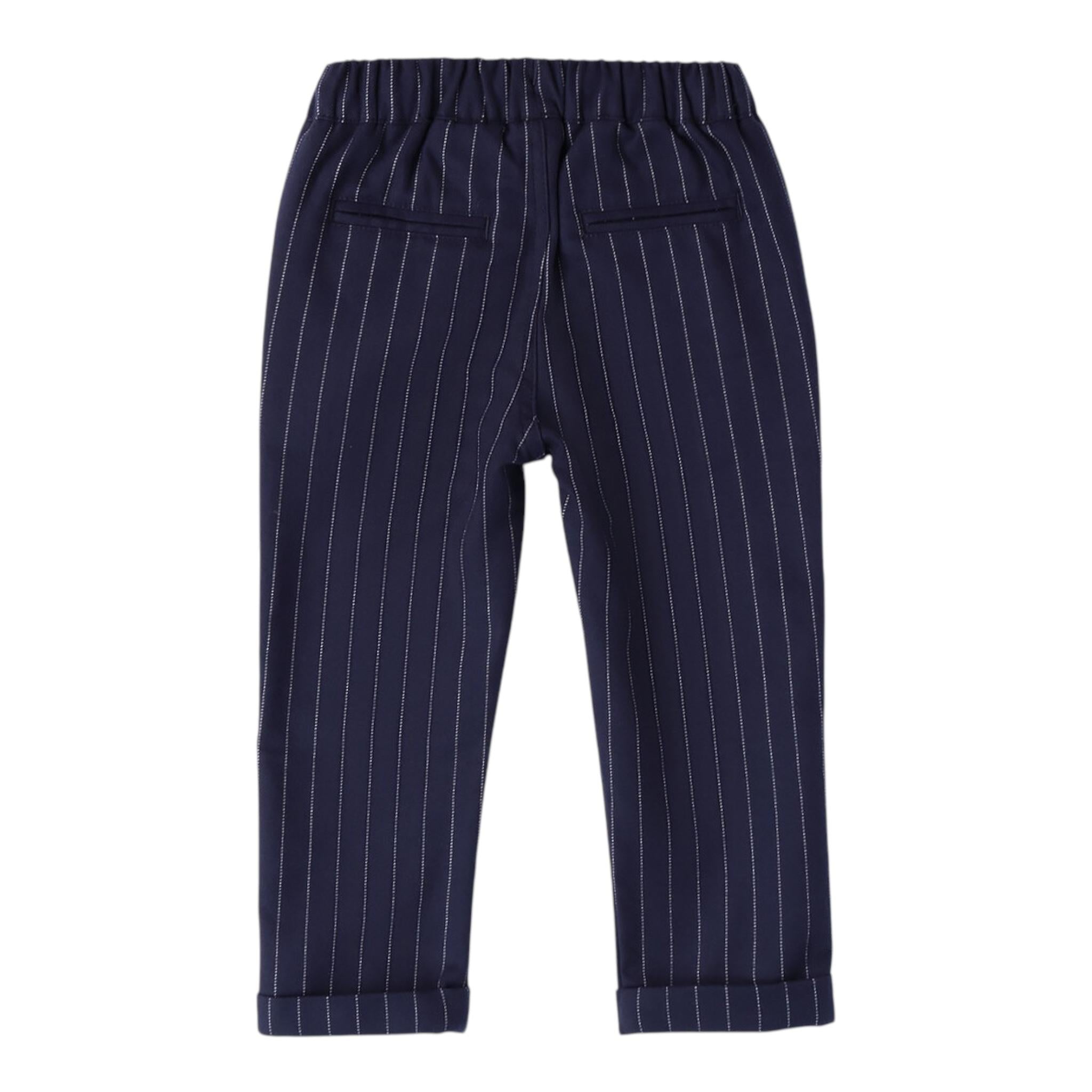 SARABANDA pantalone tinta unita con fantasia a righe Blu per Bambino A167 BLU SARABANDA 