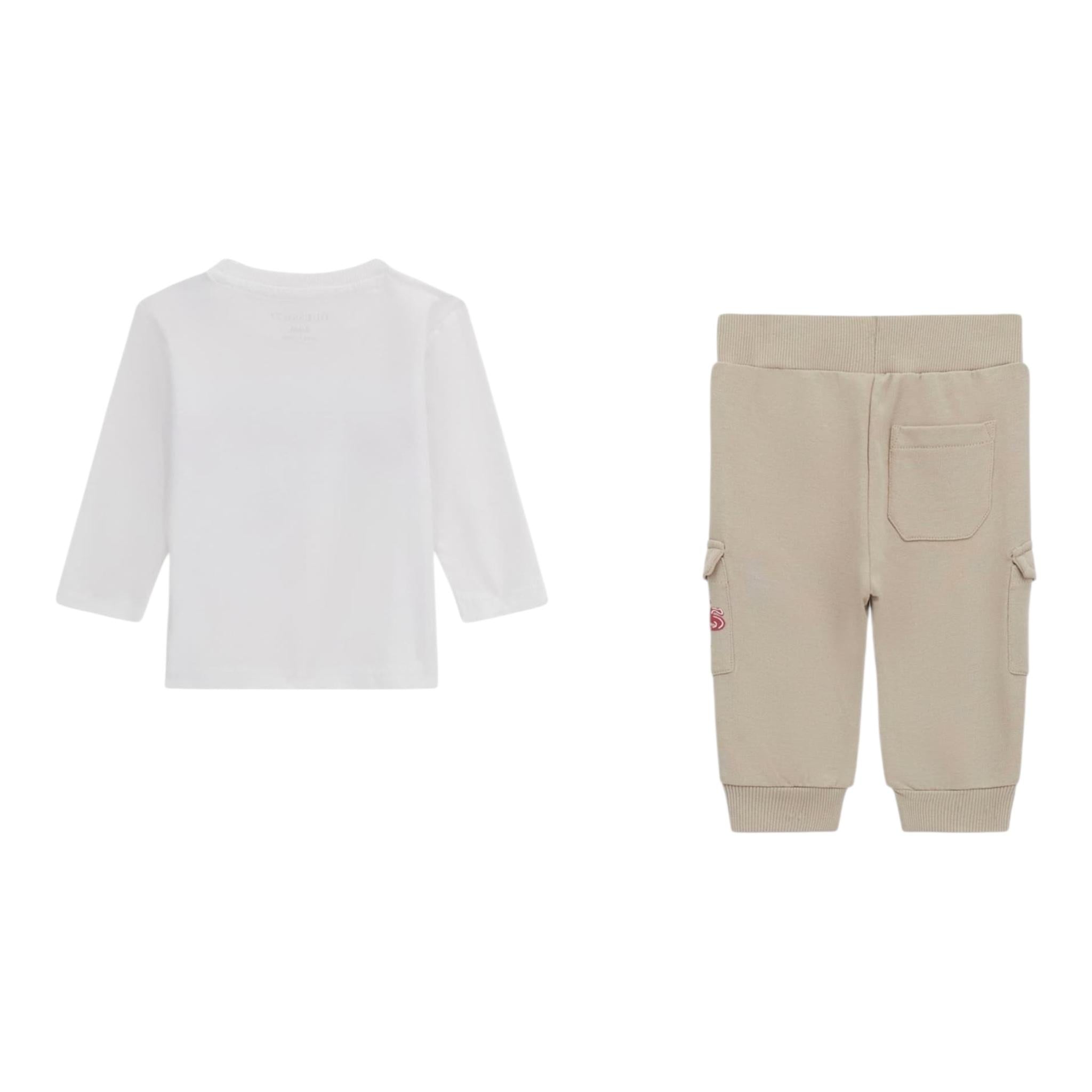 GUESS completo 2 pezzi shirt-pantalne tuta  Bianco/beige per Bambino N4YG10AK8HM3 BIANCO/BEIGE GUESS 