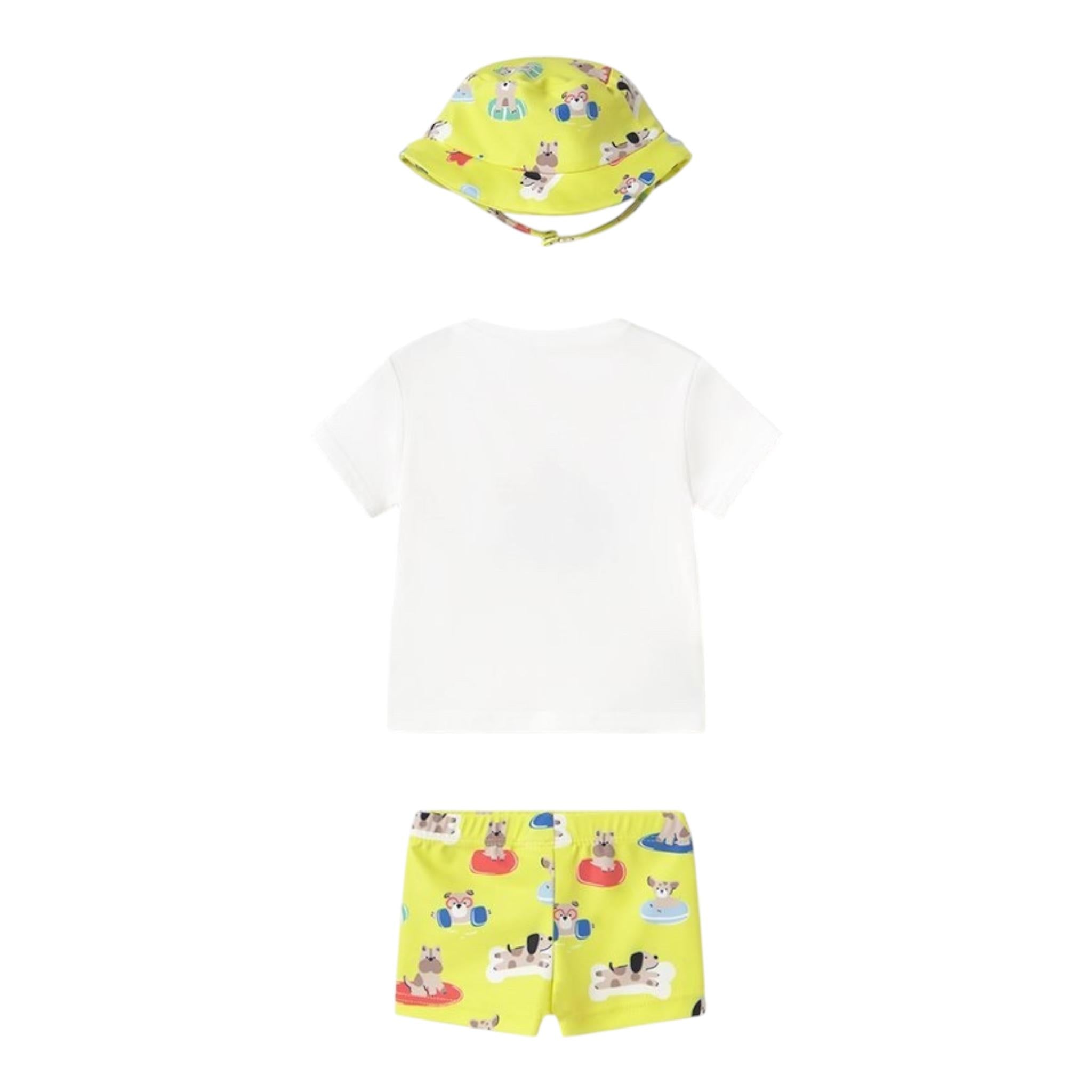 Mayoral Completo 3 Pezzi T-Shirt-Costume-Cappello per Neonato 1618 BIANCO MAYORAL 
