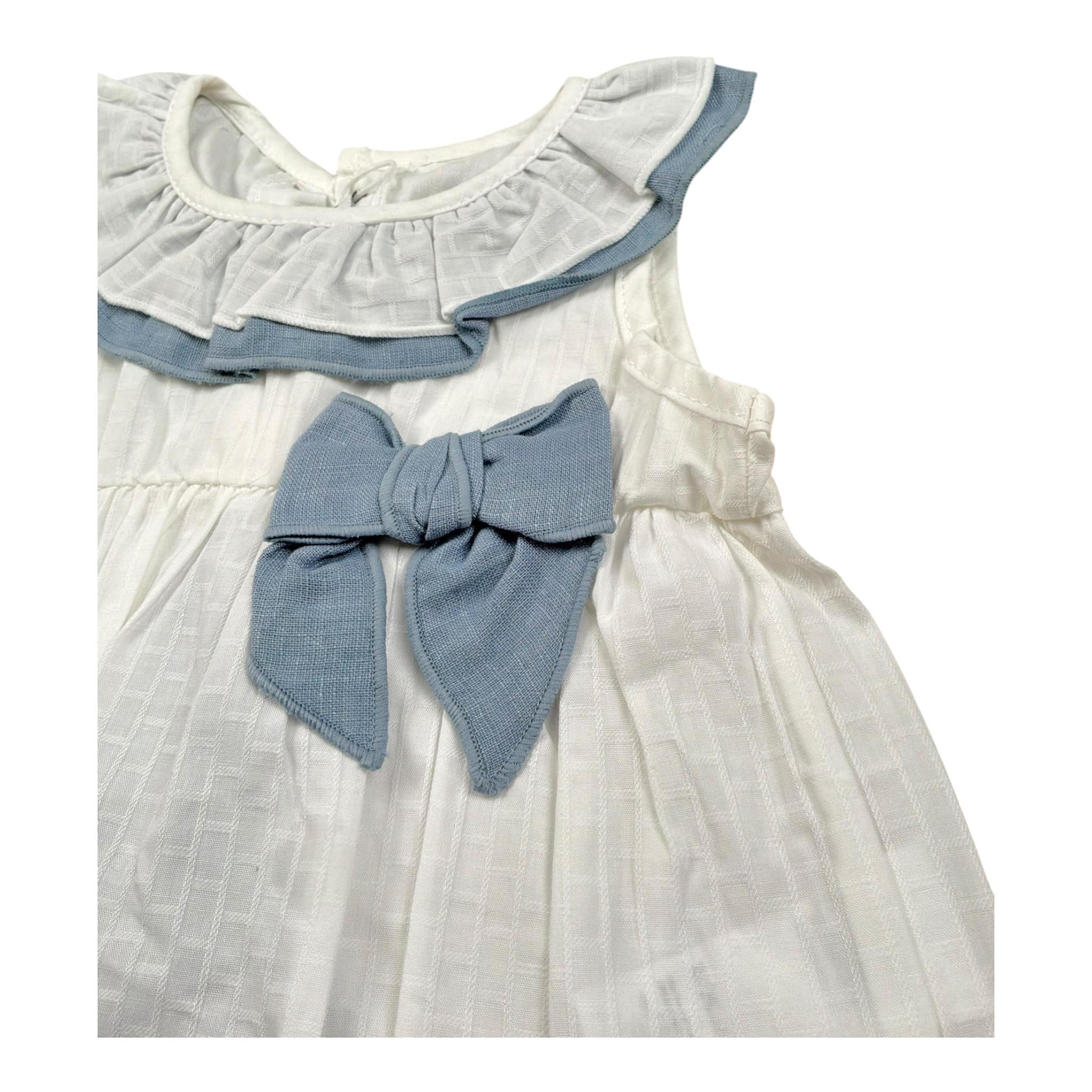 Calamaro Completo 2 Pezzi Camicia-Coulotte con Fiocco per Neonata 22084 BIANCO CALAMARO 