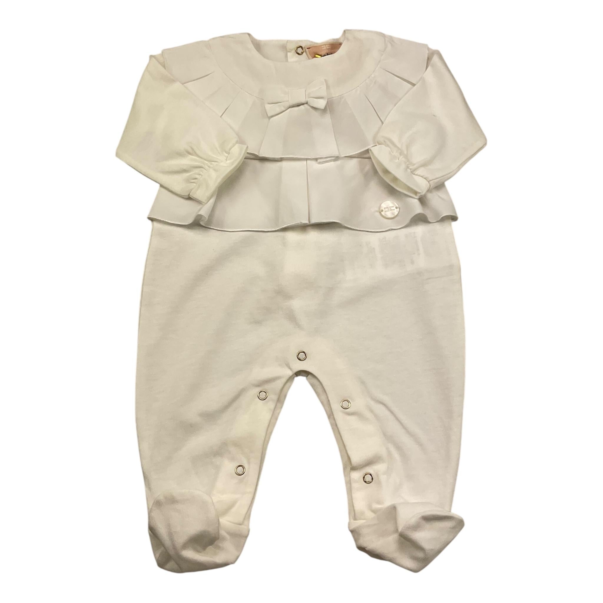 Elisabetta Franchi Tutina Manica Lunga Tinta Unita per Neonata ENTU125 PANNA ELISABETTA FRANCHI 