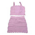 Elisabetta Franchi Completo 2 Pezzi Gonna Tinta Unita con Ricami-Top per Bambina EFCM015X ROSA ELISABETTA FRANCHI 