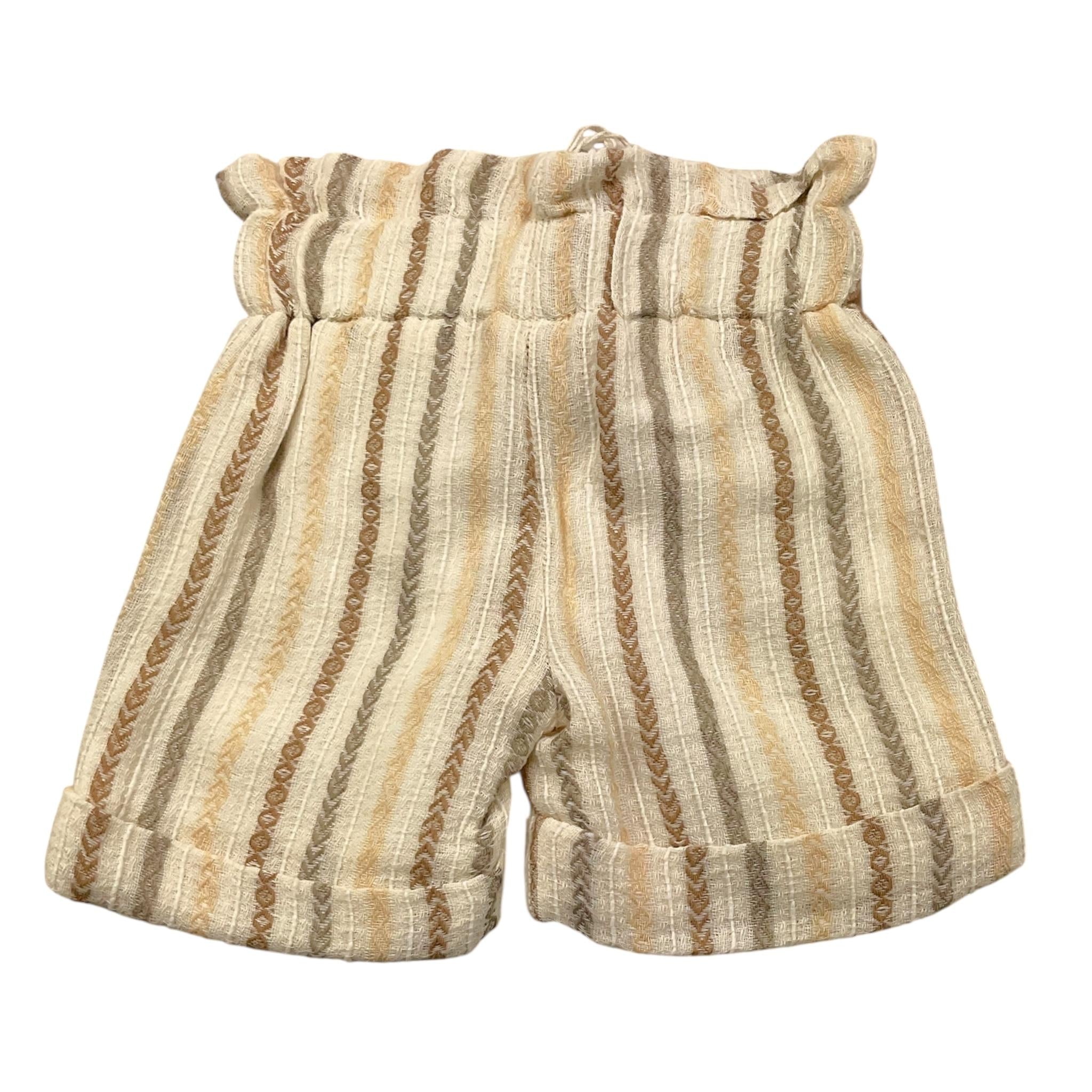 La Stupenderia Short Tinta Unita con Fantasia A Righe per Neonata TJBR72 PANNA LA STUPENDERIA 