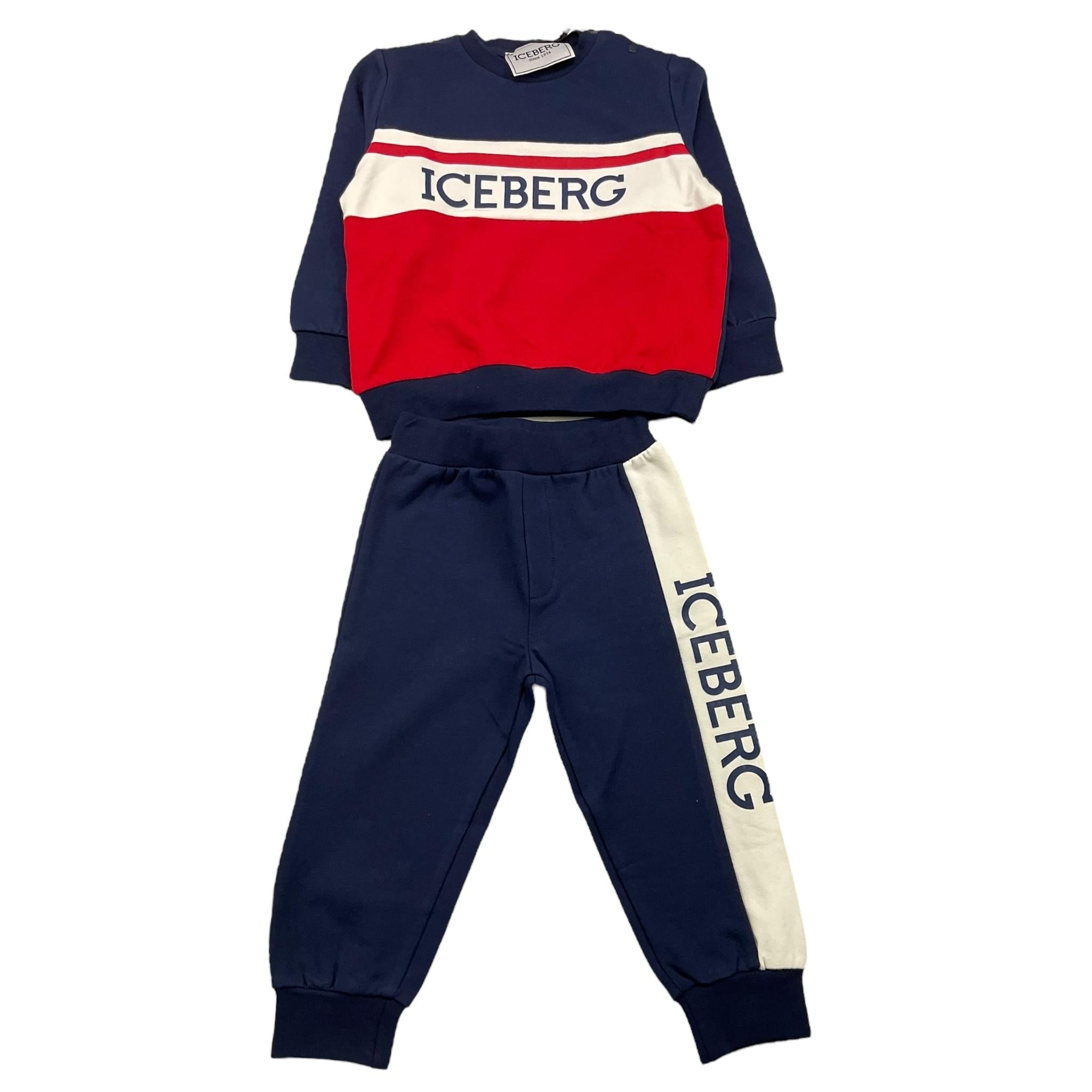 ICEBERG completo tuta 2pz bicolore felpa-pantalone Blu per Neonato CFICE5306NBX BLU ICEBERG 