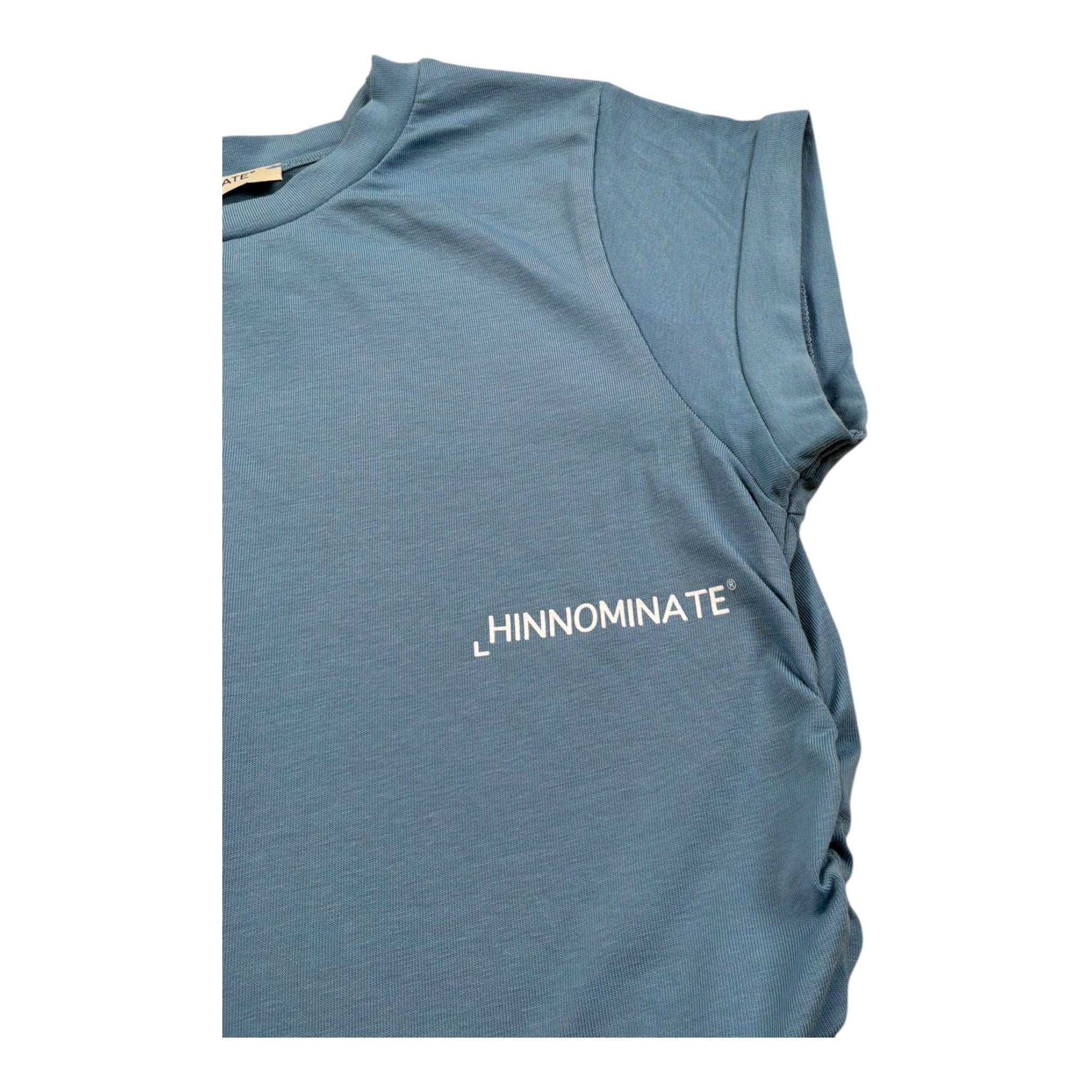 Hinnominate T-Shirt Tinta Unita con Arricci Laterali per Bambina 3646MY00199X AZZURRO POLVERE HINNOMINATE 