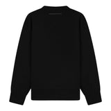 MAISON MARGIELA felpa girocollo tinta unita con stampa Nero per Bambino M60681X NERO MAISON MARGIELA 