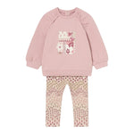 MAYORAL completo 2pz felpa-leggins bicolore con stampa Rosa per Neonata 2710N ROSA MAYORAL 