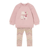 MAYORAL completo 2pz felpa-leggins bicolore con stampa Rosa per Neonata 2710N ROSA MAYORAL 