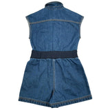 Moschino Tuta Intera Mezza Giromanica In Denim Tinta Unita per Bambina HDT00J BLU MOSCHINO 