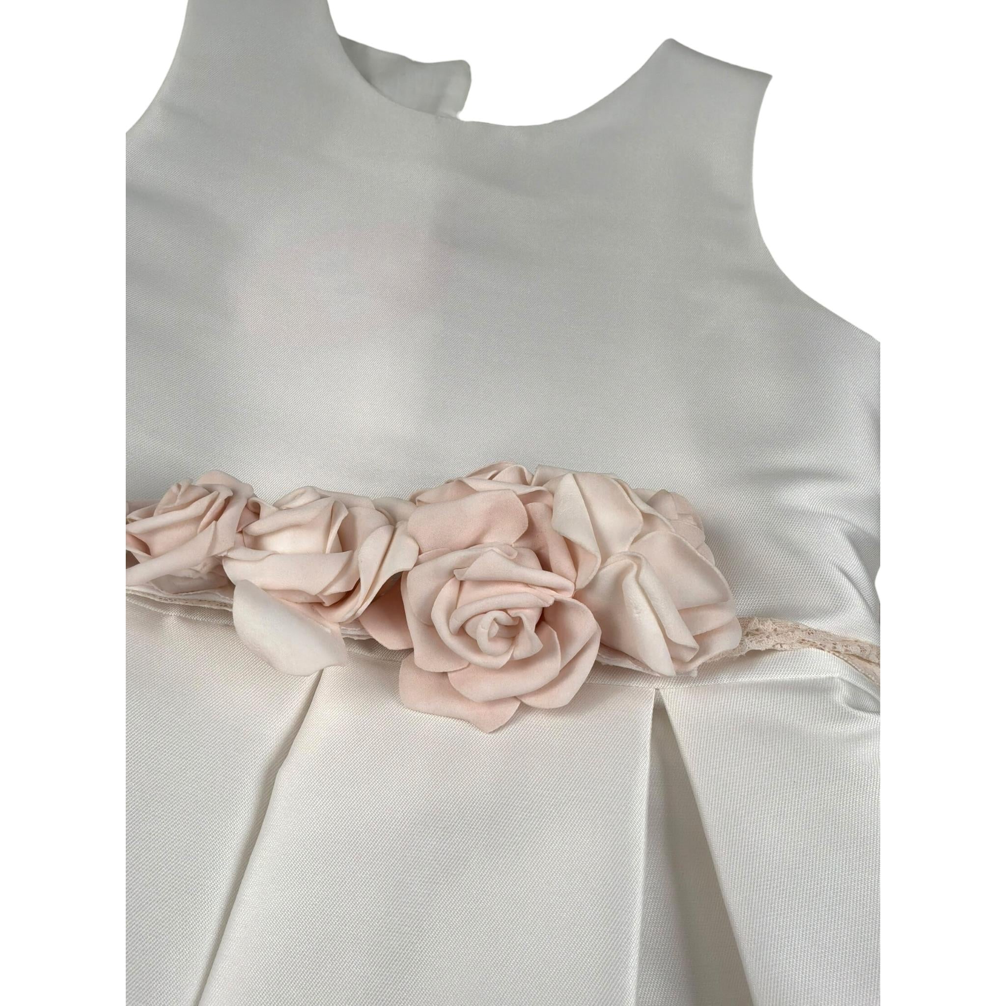 Mimilu' Abito Cerimonia Tinta Unita Giromanica per Bambina 434 BIANCO MIMILU' 