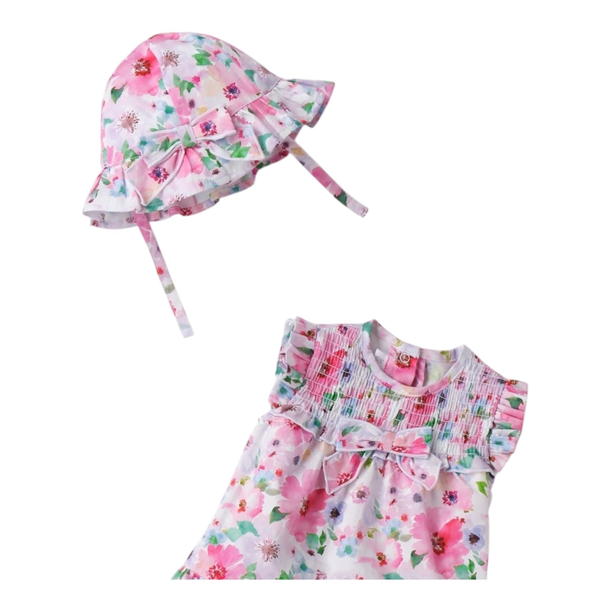 Minibanda Completo 3 Pezzi Cappello-T-Shirt-Coulotte per Neonata 3B784 BIANCO MINIBANDA 