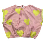 camicia mezza manica tinta unita con ricami BS10WB070 ROSA PICCOLA LUDO 