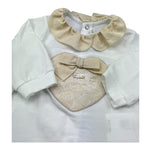 Le Bebe Tutina Manica Lunga Tinta Unita con Stampa per Neonata LBG6333 BIANCO LE BEBE 