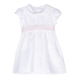Das Eulenkleid Halbarm Einfarbig Mit Kontrastträger Weiß Für Baby Mädchen