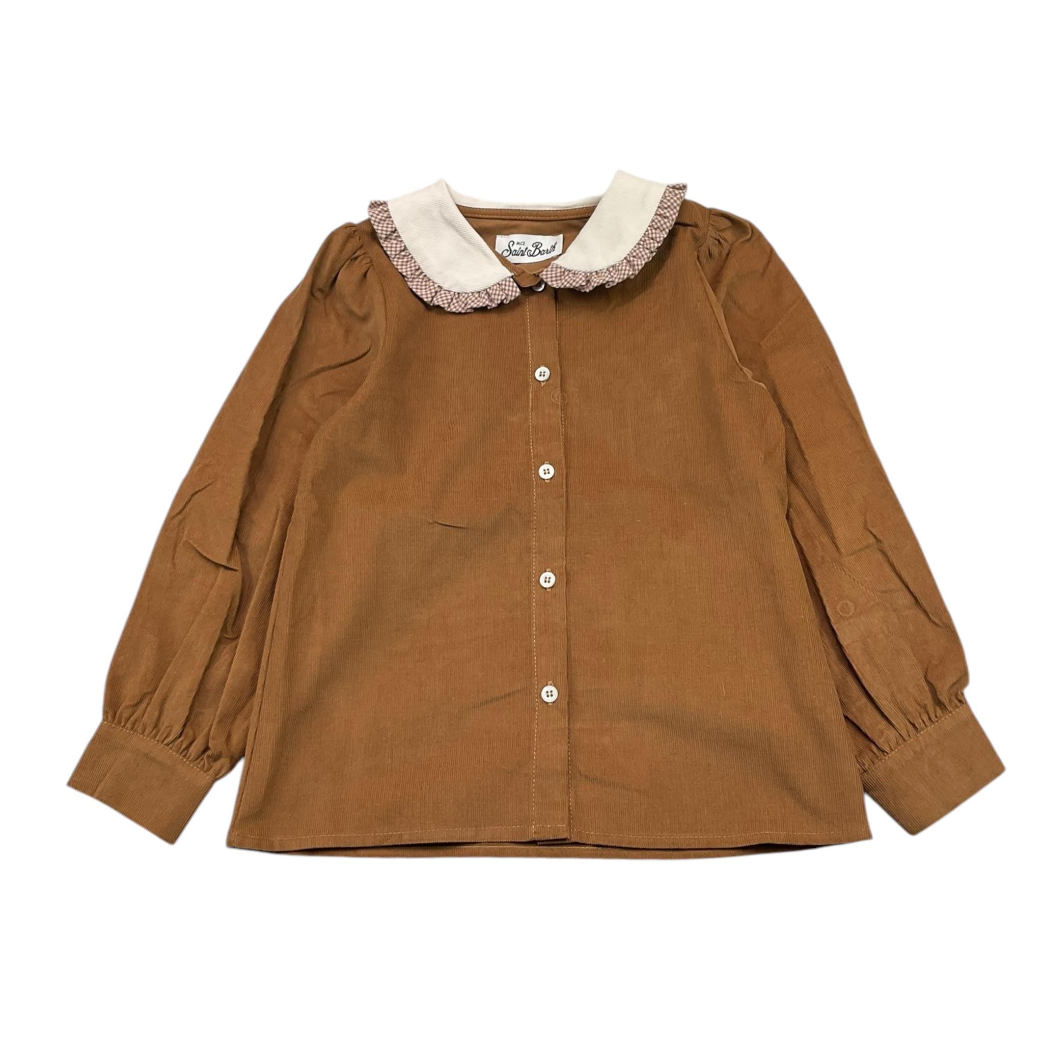 SAINT BARTH camicia tinta unita con colletto in contrasto Biscotto per Bambina MAELYS BISCOTTO SAINT BARTH 