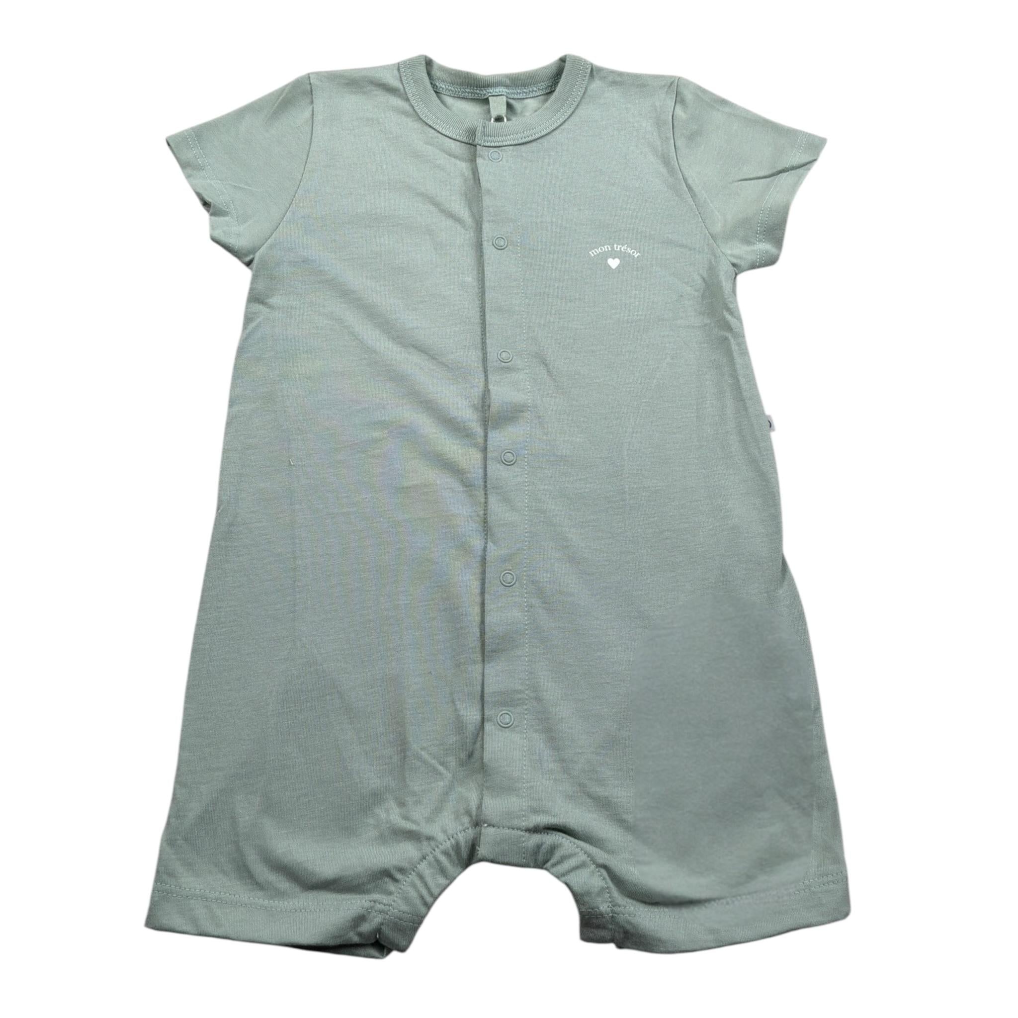 Petit Bateau Pagiaccetto Mezza Manica tinta unita Verde per Neonato A0A8X01070 VERDE PETIT BATEAU 
