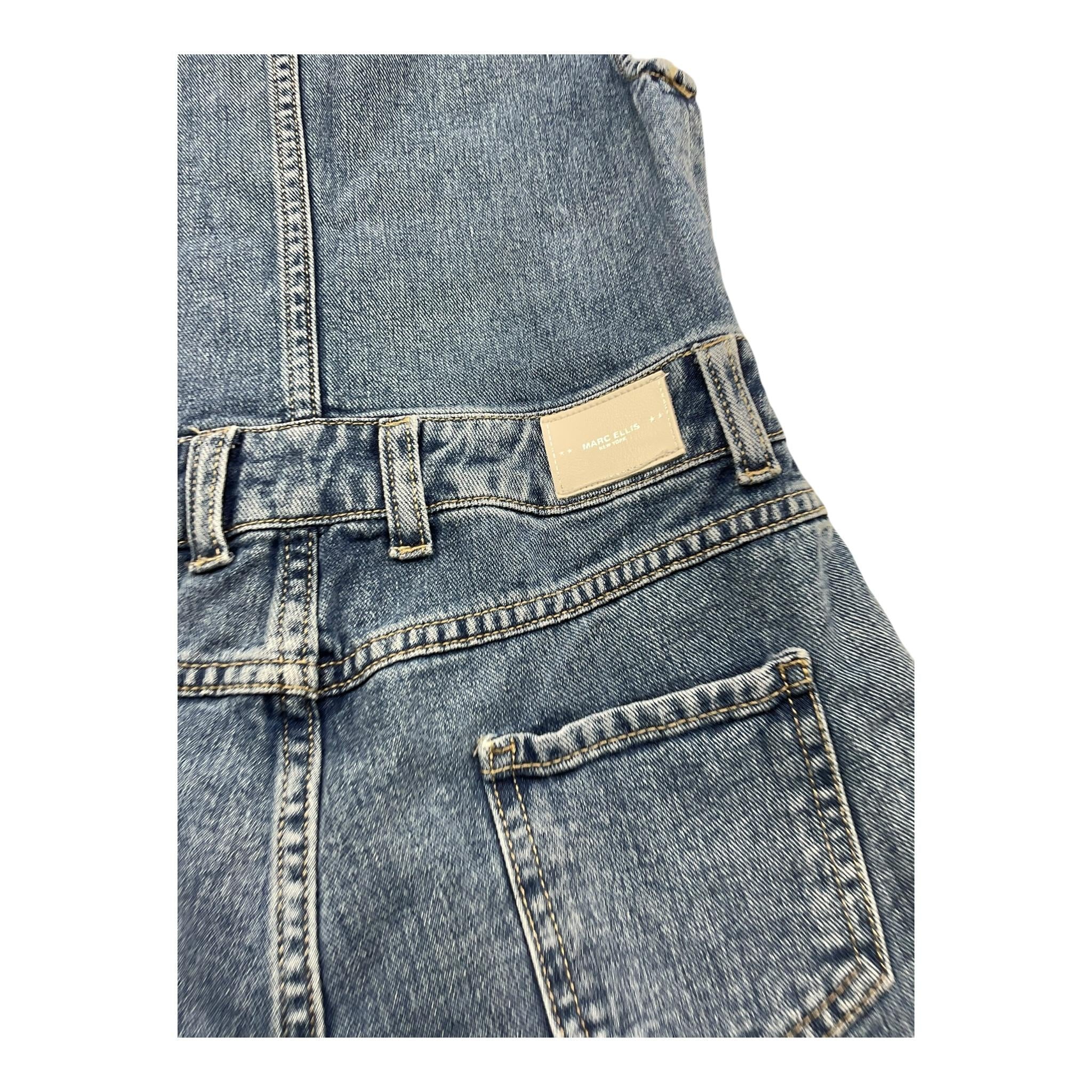 Marc Ellis Tuta Intera In Denim Giromanica Tinta Unita per Bambina JMJJP01233 BLU MARC ELLIS 