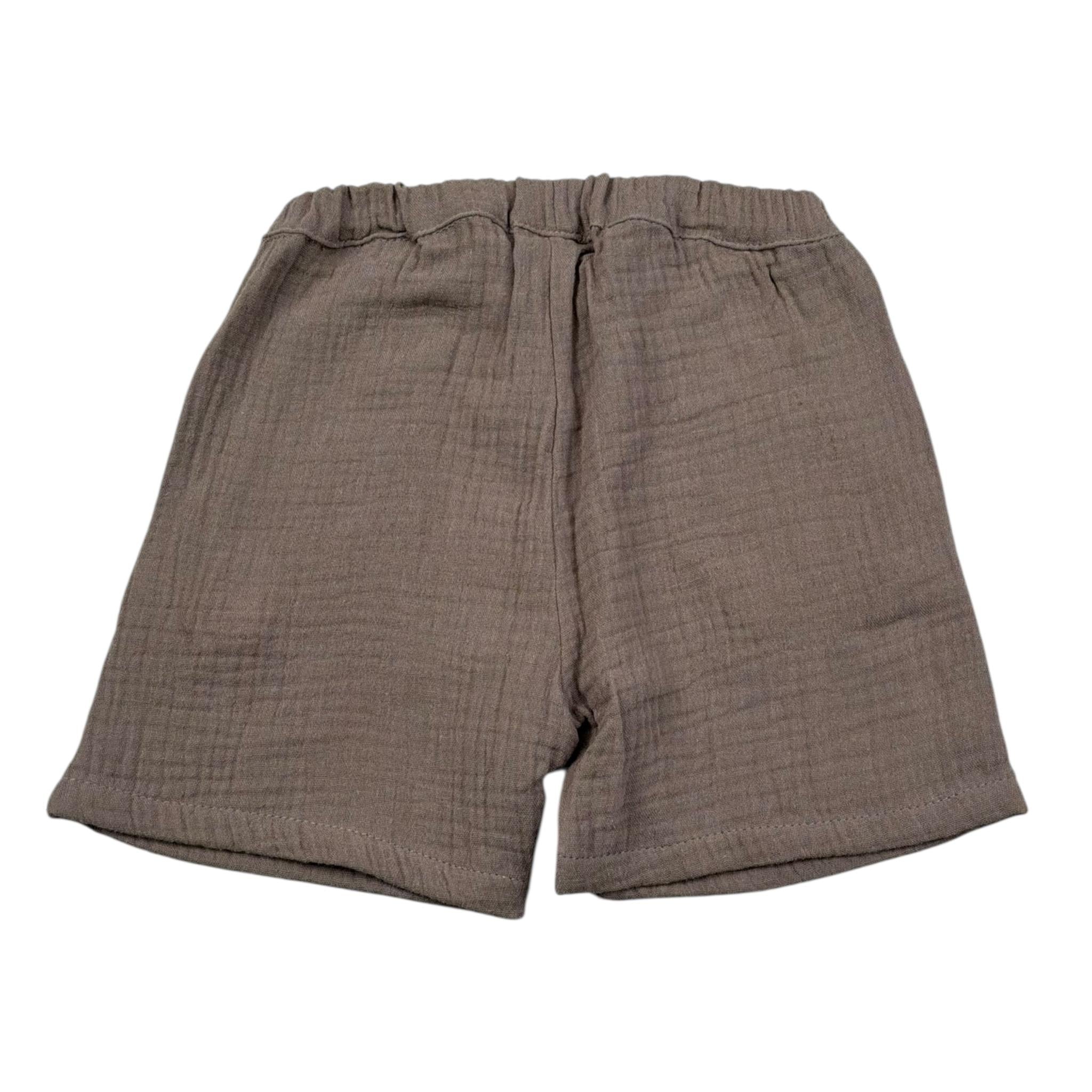 Petit Indi Bermuda Tinta Unita con Elastico In Vita per Bambino SS25BK7528X FANGO PETIT INDI 