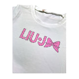 Liu Jo T-Shirt Girocollo Tinta Unita con Brillantini per Neonata KA5081NX BIANCO LIU JO 