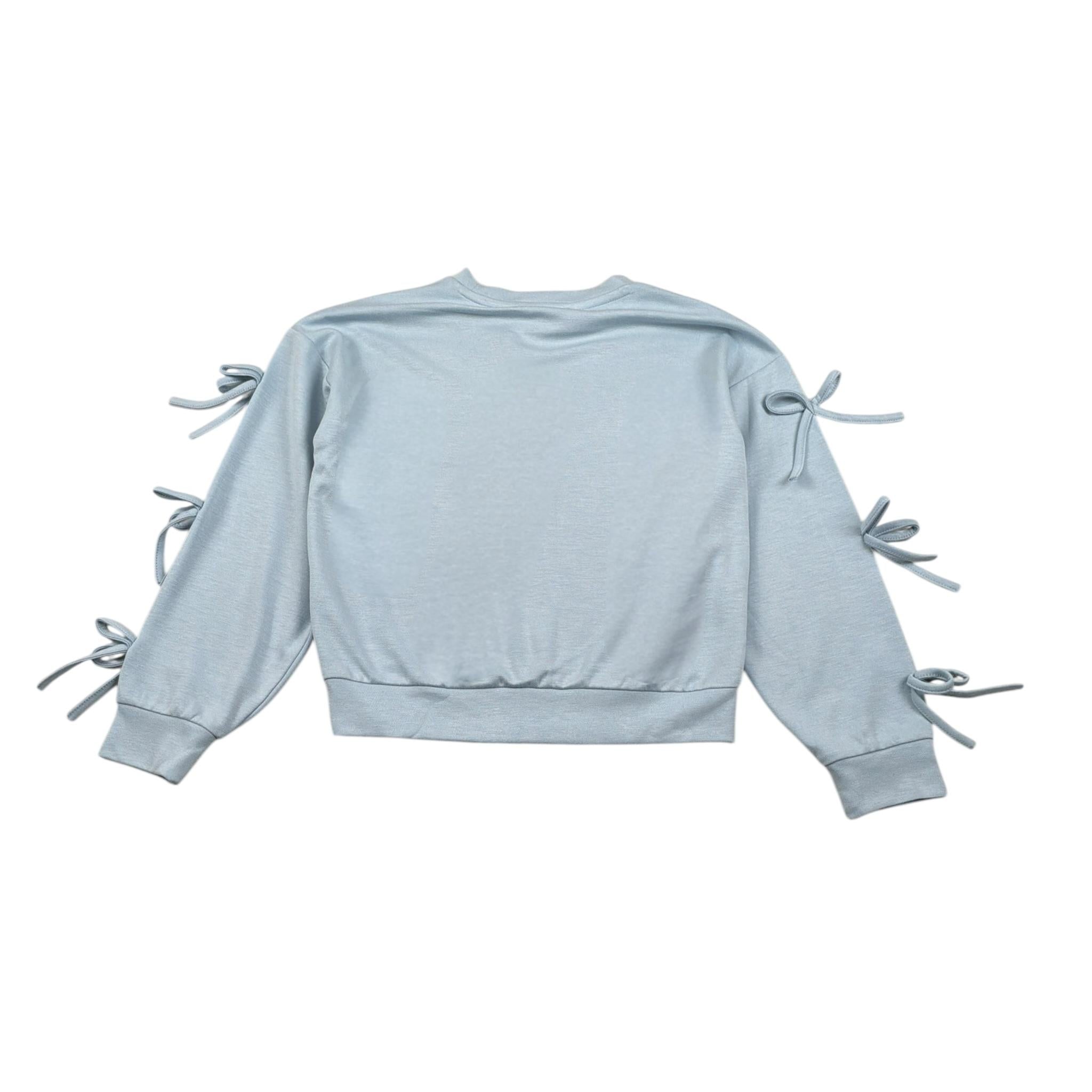 Gaelle Felpa tinta unita con Stampa Azzurro per Bambina 2745F00502 AZZURRO GAELLE 