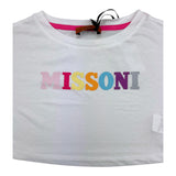 Missoni Plain Crop Print T-Shirt Weiß für Mädchen