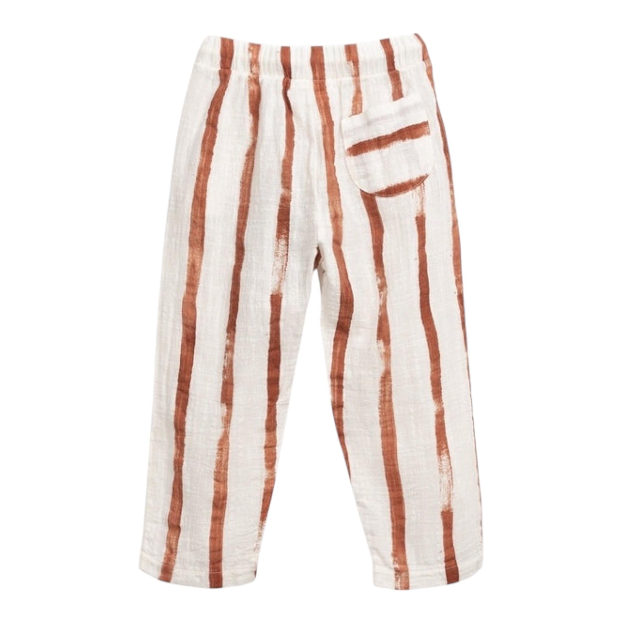 Play Up Pantalone Tinta Unita con Fantasia A Righe per Bambino PA033AQ11604 BIANCO PLAY UP 