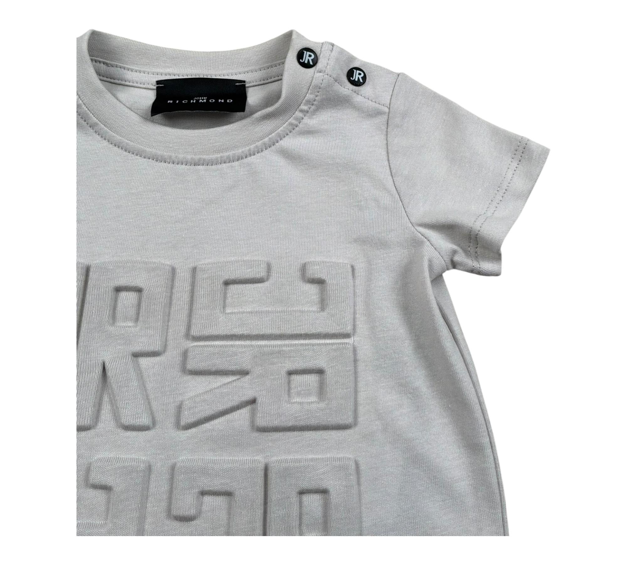 John Richmond T-Shirt Girocollo Tinta Unita con Logo per Neonato RIP26015TS GRIGIO JOHN RICHMOND 
