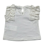 M+E' T-Shirt Girocollo Tinta Unita con Rouches per Neonata UE1735 BIANCO M+E' 