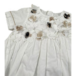 Le Coconne Abito Mezza Manica Tinta Unita con Applicazioni per Bambina LCN2017 BIANCO LE COCONNE 