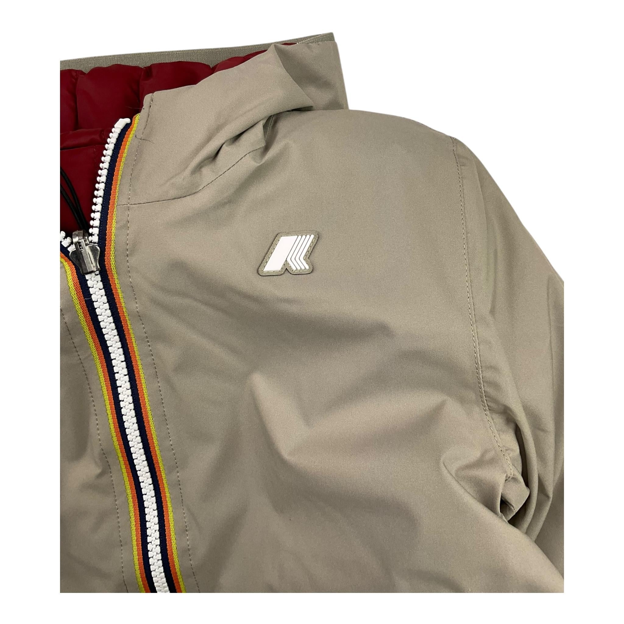 K-WAY giubbino reversibile con zip e cappuccio bicolore Rosso/beige per Bambino K5128VW ROSSO/BEIGE K-WAY 
