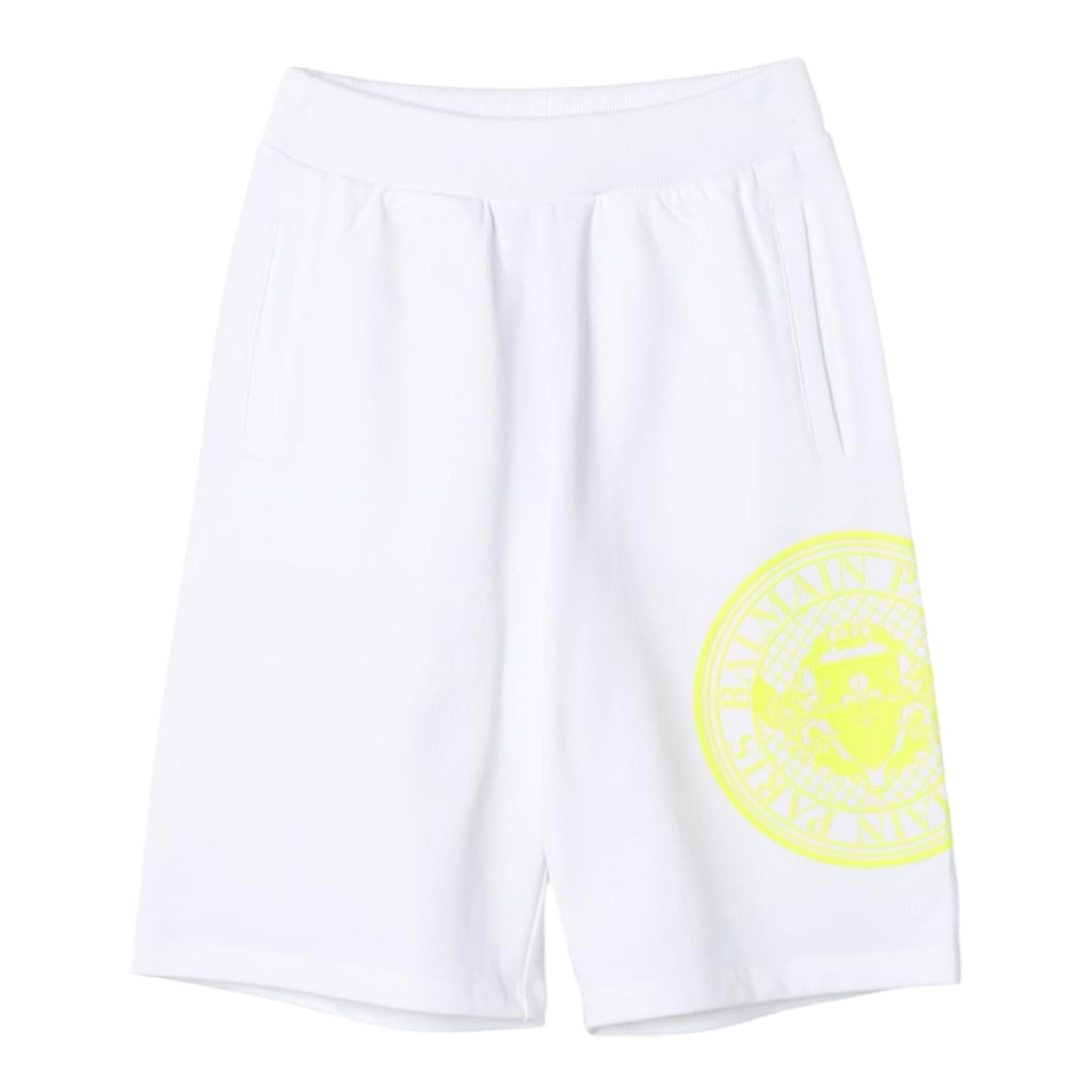 Balmain Bermuda tinta unita con Logo Bianco per Bambino BU6S39 BIANCO BALMAIN 