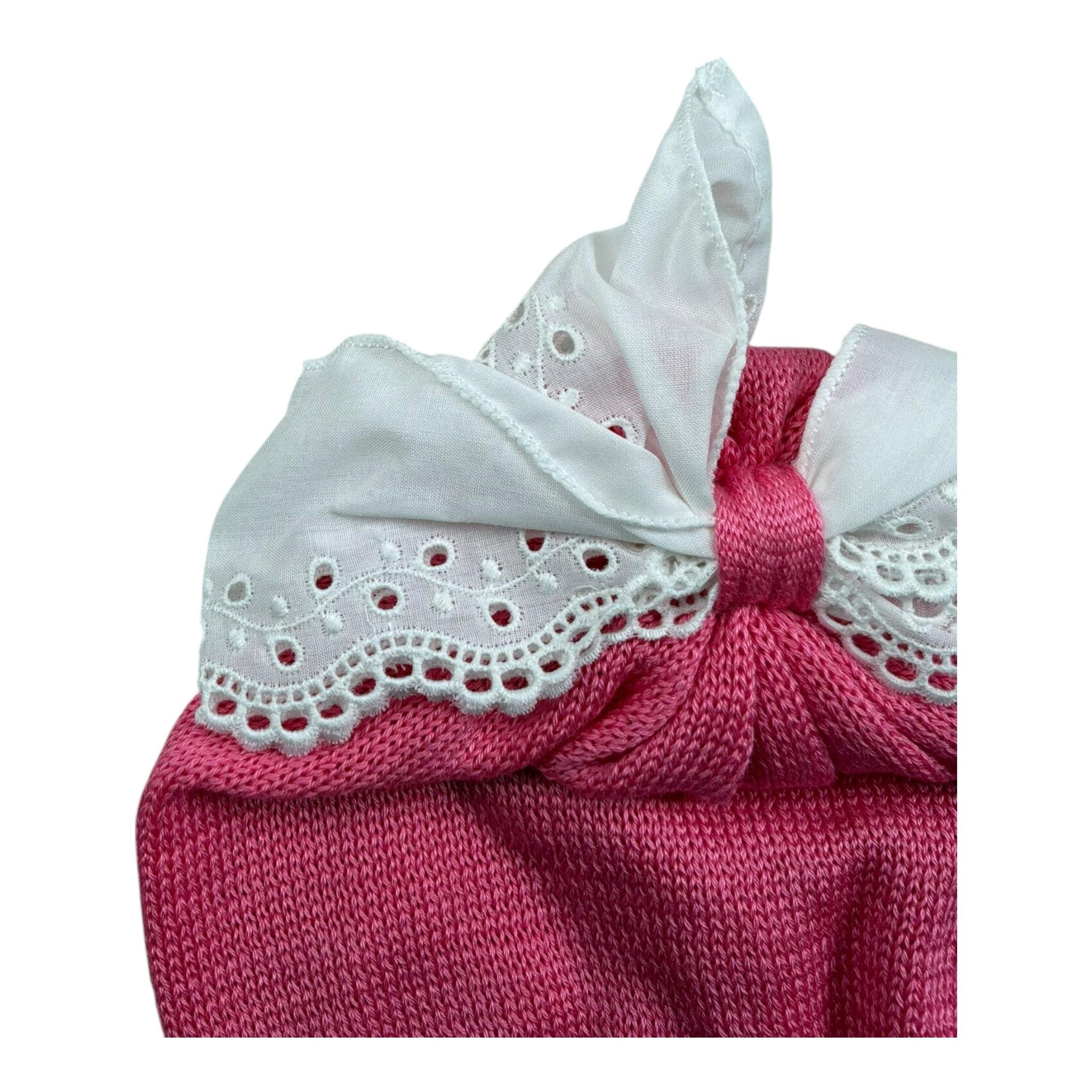 Marlu' Cappello Tinta Unita con Ricami per Neonata EP1371 ROSA MARLU' 