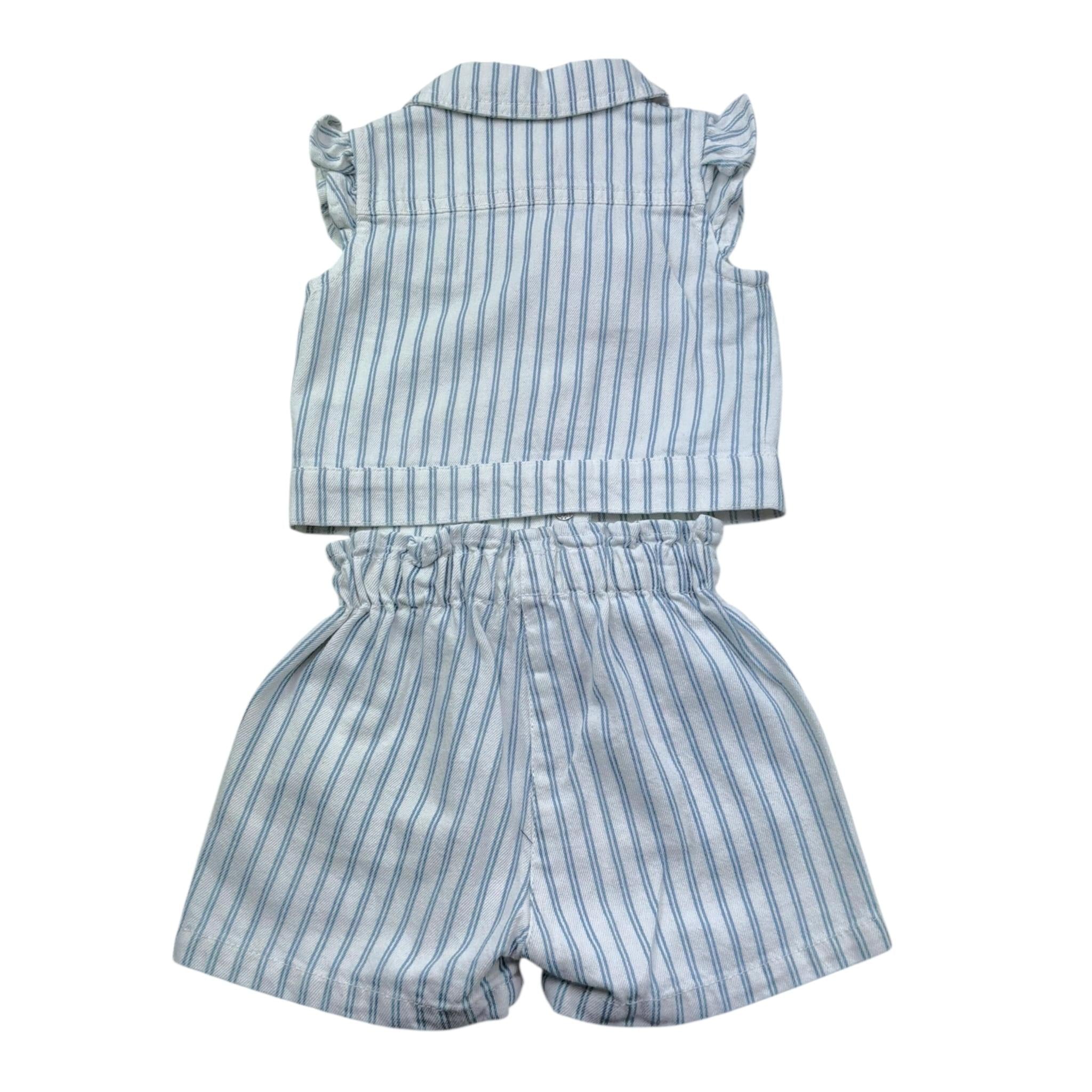 Moschino Completo 2 Pezzi Camicia-Short Tinta Unita Fantasia A Righe per Neonata MDN001 BIANCO MOSCHINO 