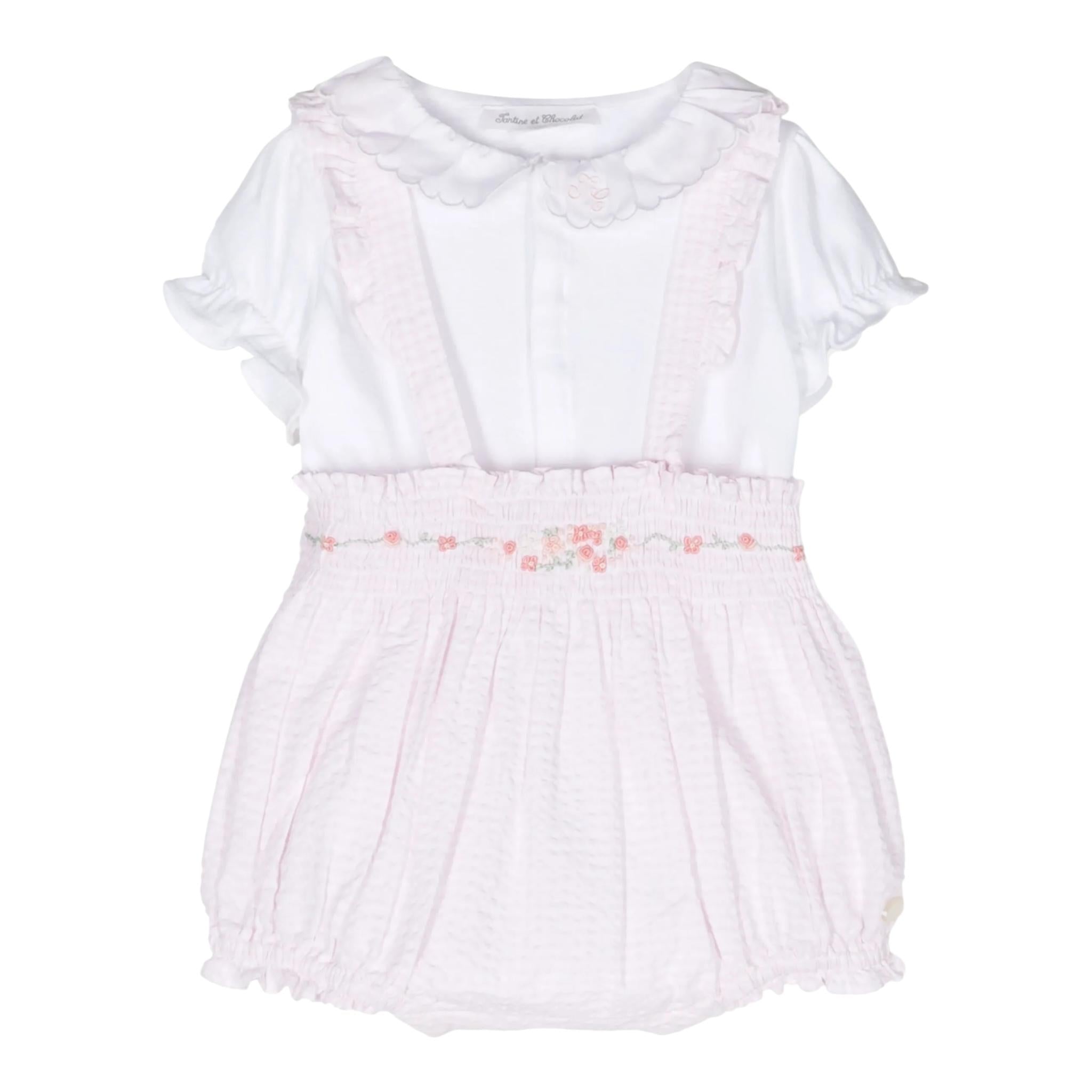 Tartine Et Chocolat Completo 2 Pezzi Salopette-T-Shirts Modello Body per Neonata TY37010 BIANCO TARTINE ET CHOCOLAT 