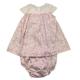 Emc Abito Mezza Manica Tinta Unita con Culotte Rosa per Neonata