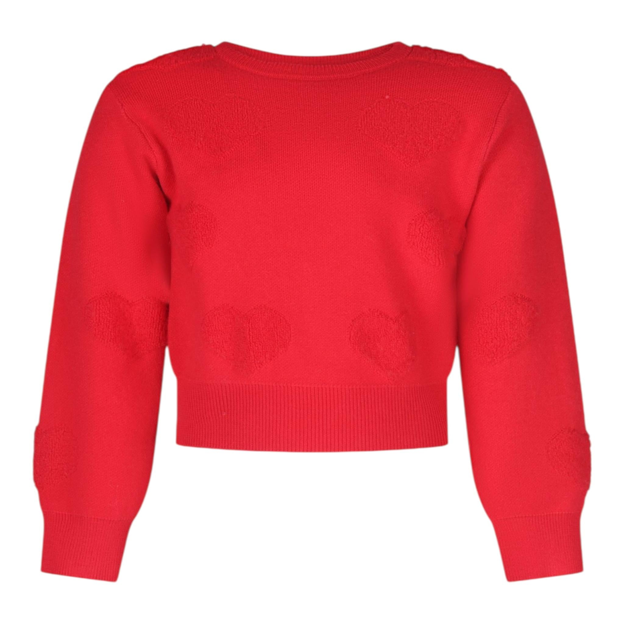 FUN & FUN maglia gircollo tinta unita con cuori Rosso per Bambina FBSW00067X ROSSO FUN & FUN 