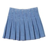 Philosophy Gonna In Denim Tinta Unita Con Ricamo Azzurro Per Bambina