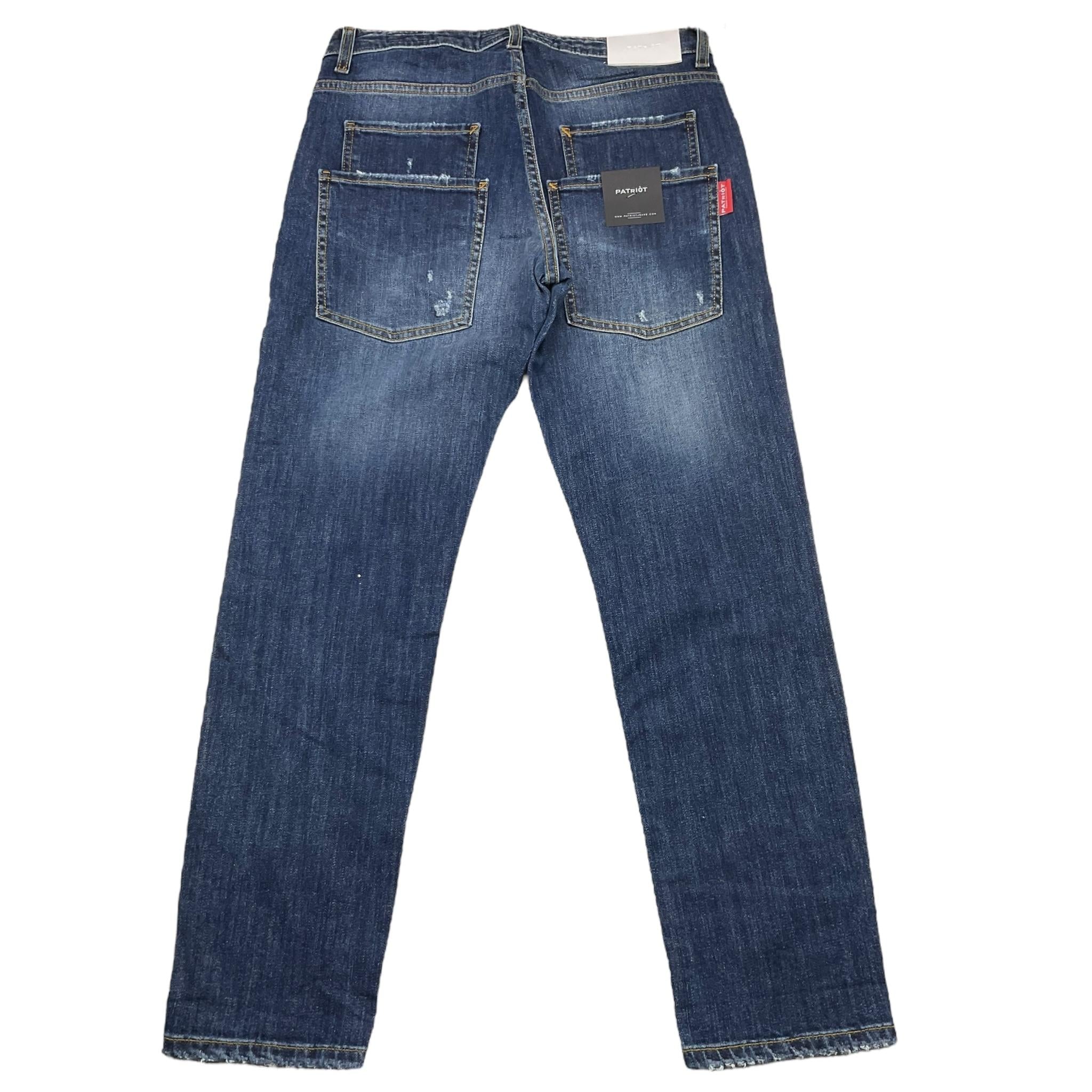 PATRIOT jeans tinta unita con logo Blu per Bambino PBK23 BLU PATRIOT 
