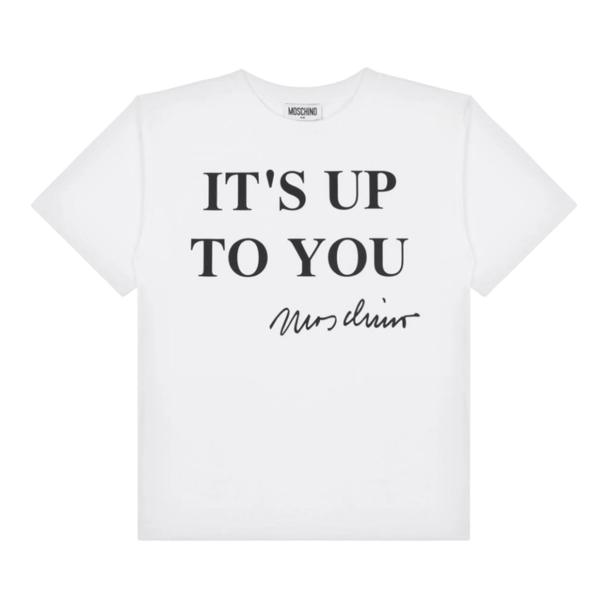 Moschino T-Shirt Tinta Unita con Stampa per Bambina HAM06R BIANCO MOSCHINO 