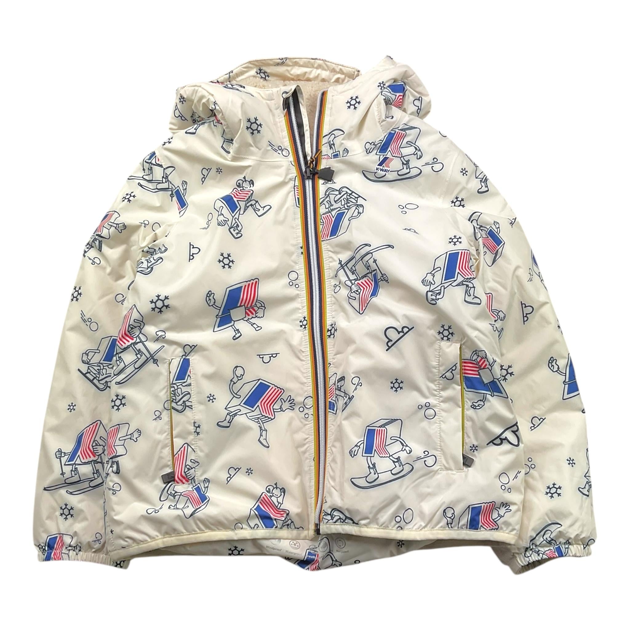 K-WAY giubbino tinta unita con zip e cappuccio Bianco per Bambino K1127IW BIANCO K-WAY 