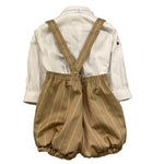 Colori Chiari Completo 3 Pezzi Camicia-Salopette-Papillon per Neonato MN308102 BEIGE COLORI CHIARI 