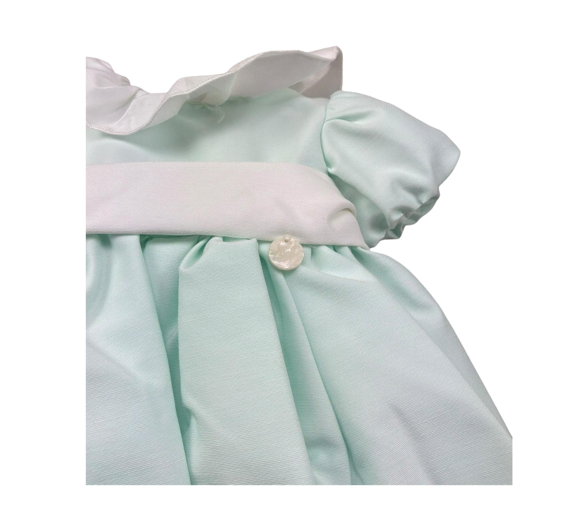 Le Bebe Abito Mezza Manica Tinta Unita  per Neonata LBG6436 VERDE ACQUA LE BEBE 