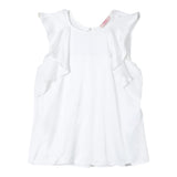 Liu Jo Camicia Giromanica Tinta Unita Con Balze Bianco Per Bambina